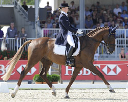 Die deutsche Mannschaftsreiterin Sandra Auffarth (Ganderkesee) liegt nach dem 1. Dressurtag auf Opgun Louvo mit nur 35,4 Minuspunkten in Führung. 